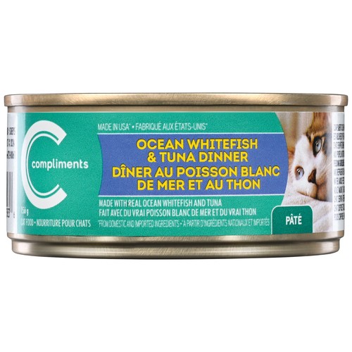 Compliments Cat Food Wet Ocean Whitefish & Tuna Dinner Pate 156 g