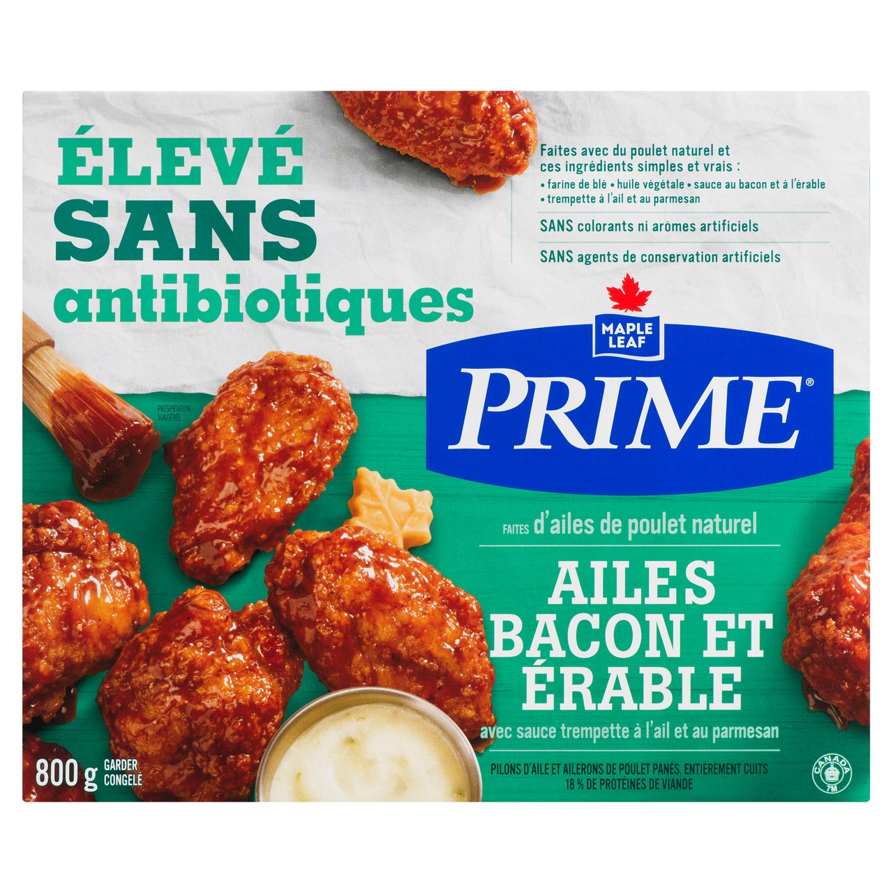 Maple Leaf Prime Frozen Bacon Maple Chicken Wings Raised Without ...