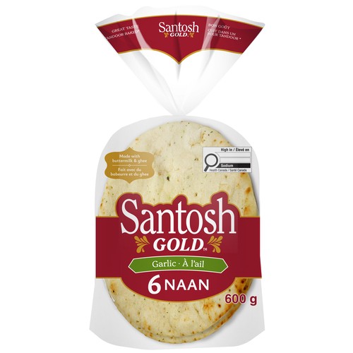 Santosh Naan Garlic 6 Pack 600 g