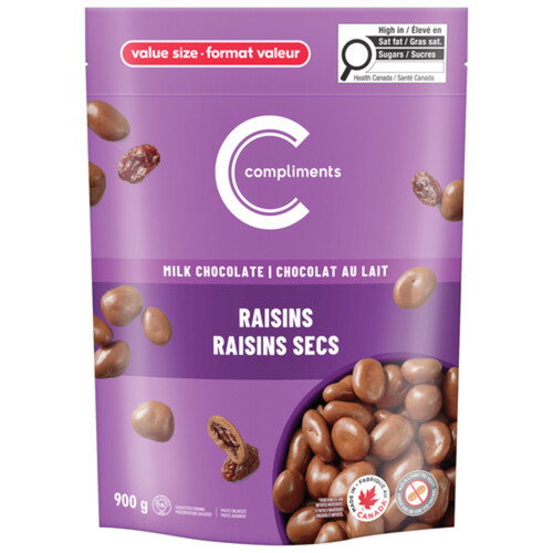 Compliments Milk Chocolate Covered Raisins 900 g