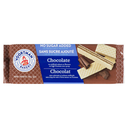 Voortman No Added Sugar Wafer Chocolate 250 g