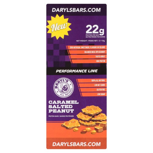 Daryl's Performance Line Protein Bar Caramel Salted Peanut 12 x 58 g