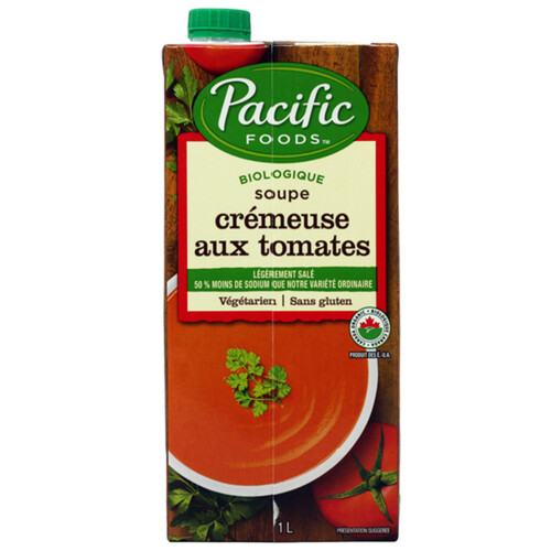 Pacific Foods Organic Gluten-Free Lightly Salted Soup Creamy Tomato 1 L