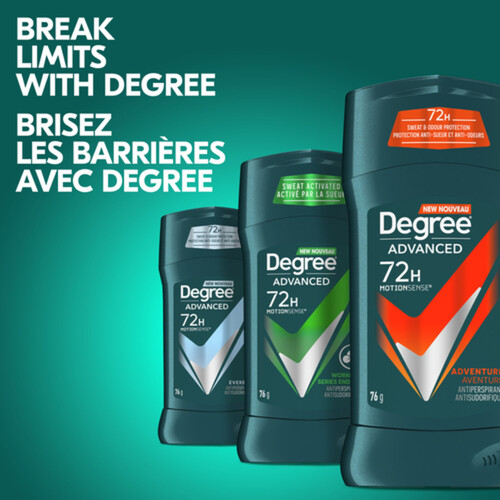 Degree Men Advanced Antiperspirant Deodorant Stick Adventure 72H Sweat Protection 76 g