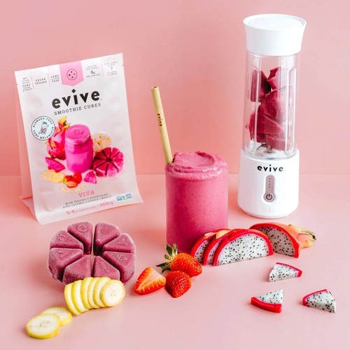 Evive Frozen Smoothie Cubes No Added Sugar Banana Strawberry Dragonfruit 405 g