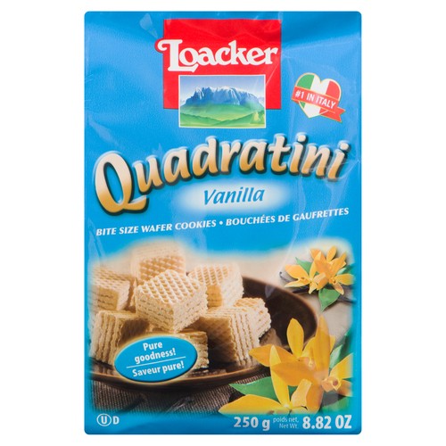 Loacker Quadratini Bite Size Wafer Cookies Vanilla 250 g