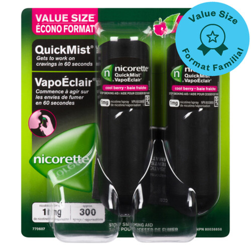 Nicorette Cool Berry Quick Mist Anti Smoking Aid Value Size 1 mg 