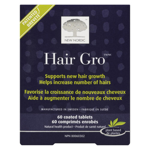 New Nordic Hair Grow Supplement Coated Tablets 60 Count