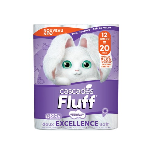 Cascades Fluff Ultra Soft Double Excellence 12 Jumbo Rolls x 220 Sheets