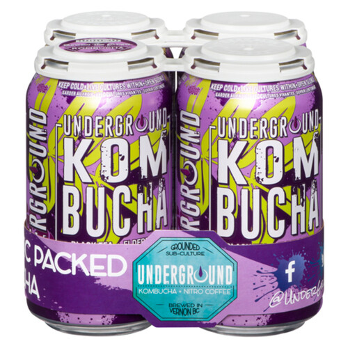 Underground Kombucha Berry The Elder 4 x 355 ml (cans)