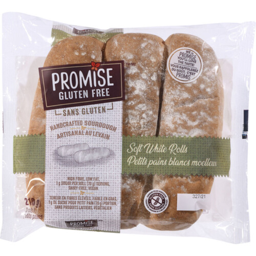 Promise Gluten-Free Sourdough Soft White 3 Pack Rolls 210 g (Frozen)