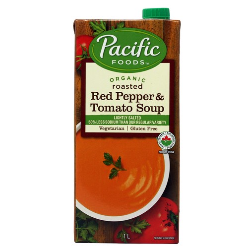 Pacific Foods Organic Lightly Salted Soup Roasted Red Pepper & Tomato 1 L