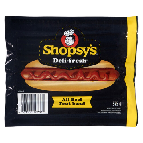 Shopsys All Beef Wieners Deli-Fresh 375 g