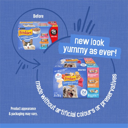 Friskies Wet Cat Food Seafood & Chicken Lovers Variety Pack 24 x 156 g 