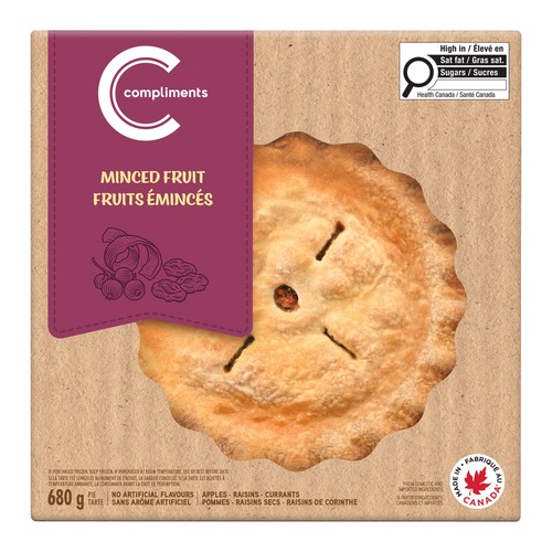 Compliments Pie 8-Inch Minced Fruit 680 g (frozen)