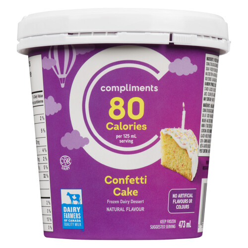 Compliments  Frozen Dairy Dessert Confetti Cake 473 ml