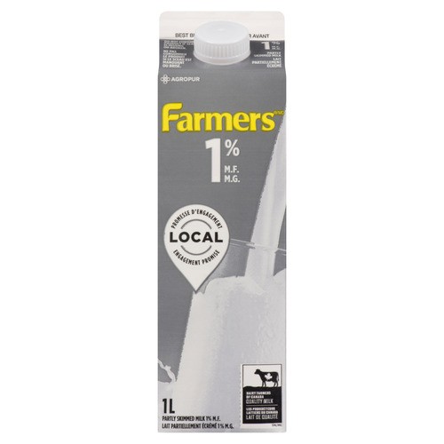 Farmers 1% Milk Partly Skimmed  1 L