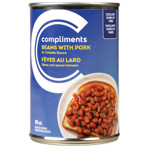 Compliments Canned Beans With Pork In Tomato Sauce 398 ml