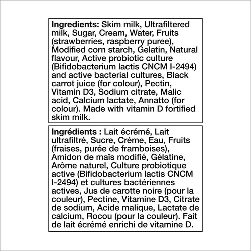 Activia 2.2% Yogurt With Probiotics Strawberry Raspberry 8 x 100 g