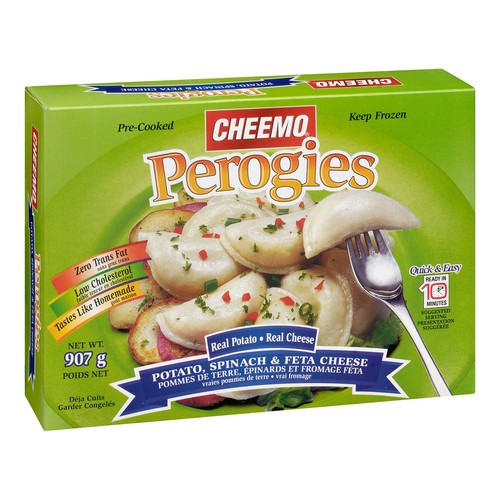Cheemo Frozen Perogies Potato Spinach And Feta Cheese 907 g