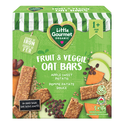 Little Gourmet Organic Fruit & Veggie Oat Bars Apple Sweet Potato 5 x 18 g