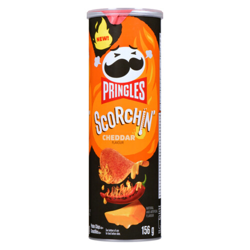 Pringles Canned Potato Chips Scorchin Cheddar 156 g