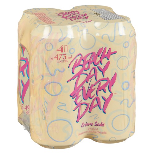 Beach Day Everyday Beer 5.4% Alcohol Cream Soda 4 x 473 ml (cans)