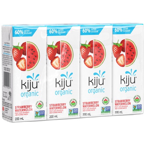 Kiju Organic Fruit Juice Strawberry Watermelon 4 x 200 ml