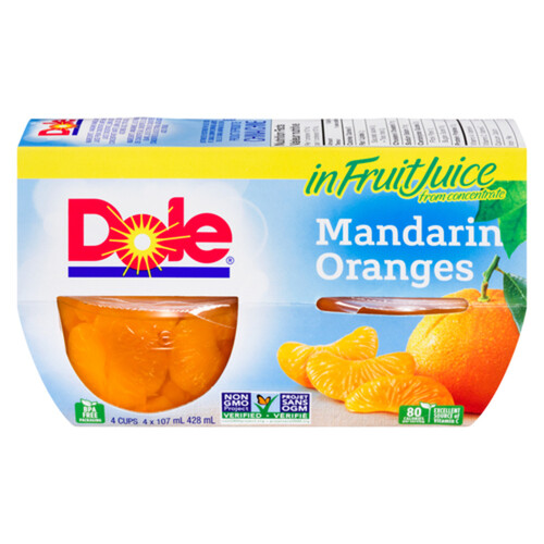 Dole In Fruit Juice Mandarin Oranges 4 x 107 ml 