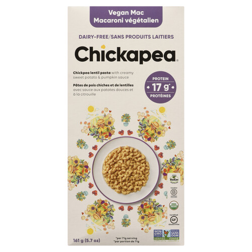 Chickapea Gluten-Free Vegan Mac Pasta Sweet Potato & Pumpkin Sauce 161 g