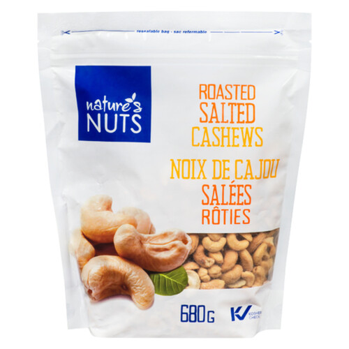 Nature's Nuts Whole Roasted Salted Cashews 680 g