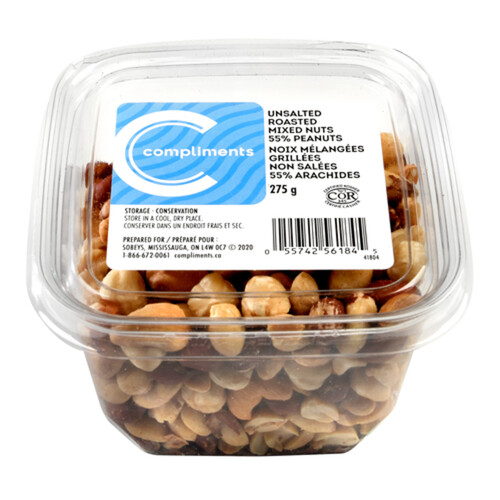 Compliments Nuts Mixed Roasted Unsalted 275 g