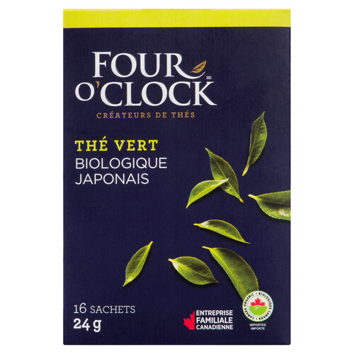 Four O'Clock Organic Green Tea Japanese 16 Tea Bags