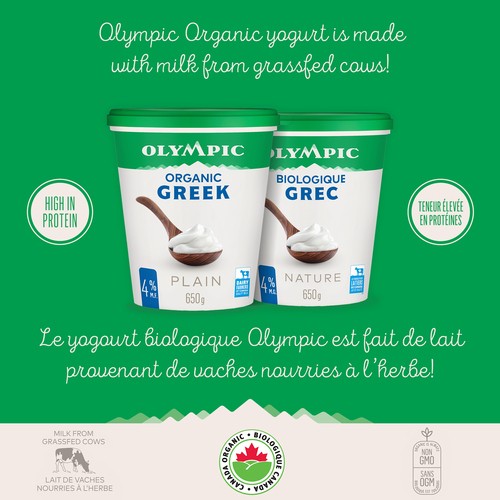 Olympic Organic 4% Greek Yogurt Plain 650 g