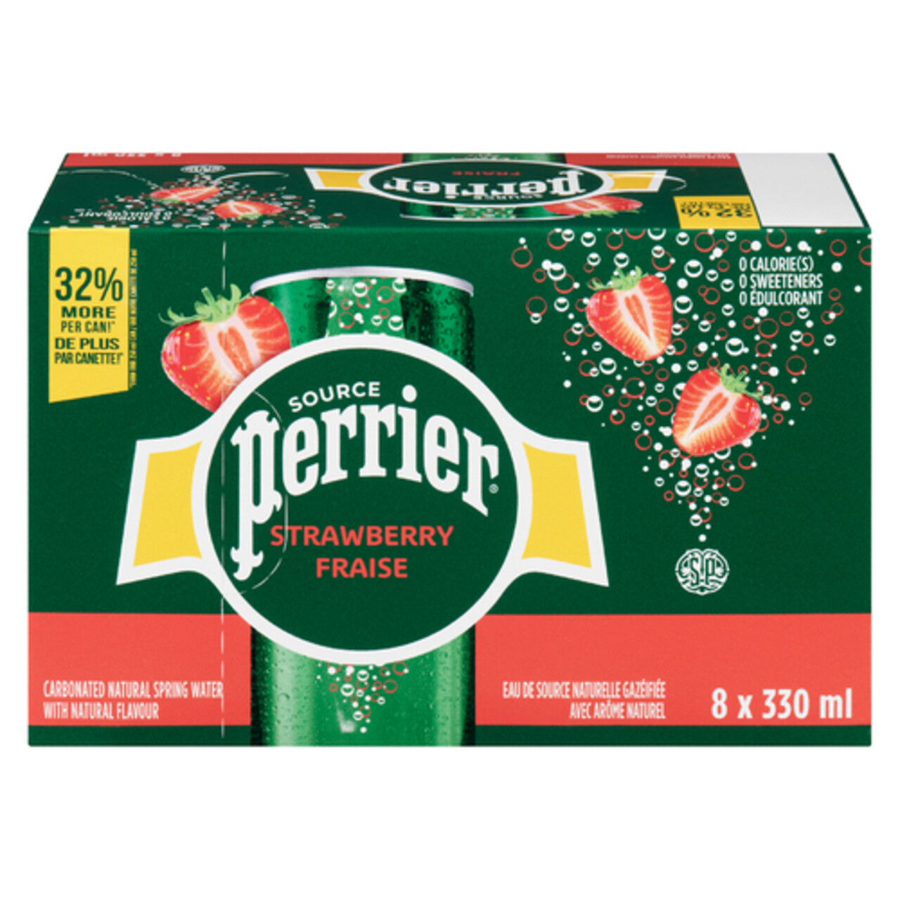 Perrier Sparkling Water Strawberry 8 x 330 ml (cans) Voilà Online