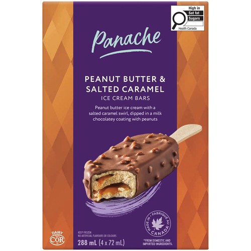 Panache Ice Cream Bar Salted Caramel Peanut Butter 4 x 72 ml