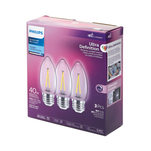 Philips Light Bulbs LED 40W Chandelier Daylight 3 EA