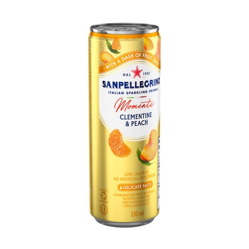 Sanpellegrino Carbonated Water Clementine & Peach 330 ml (can)