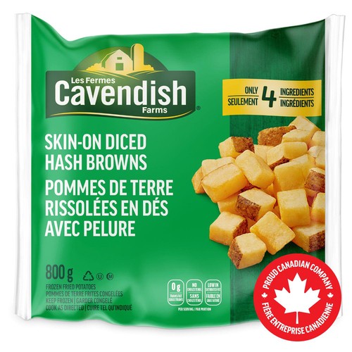 Cavendish Farms Classic Hash Browns Skin-On Diced 800 g