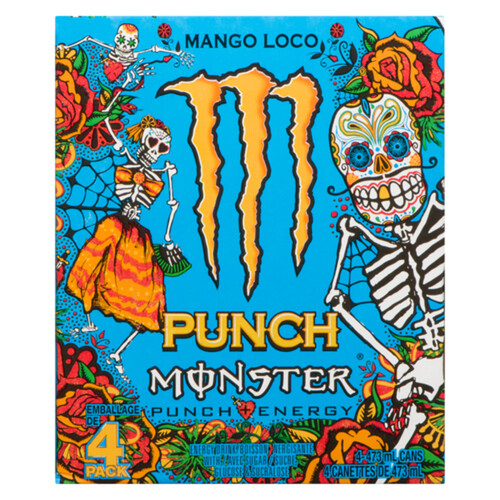 Monster Energy Drink Mango Loco Punch 4 x 473 ml (cans)