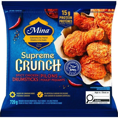 Mina Supreme Crunch Frozen Chicken Drumsticks Spicy 720 g