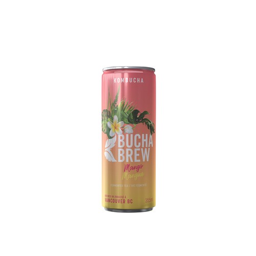 Bucha Brew Kombucha Beverage Mango 355 ml