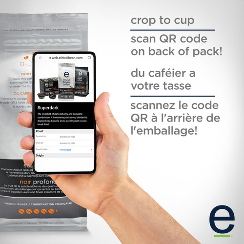 Ethical Bean Whole Bean Coffee French Roast Super Dark 340 g