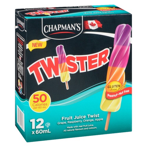 Chapmans Gluten-Free Twister Fruit Juice Twists 12 x 60 ml (frozen)