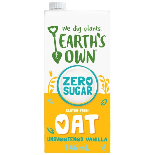 Earth's Own Zero Sugar Gluten-Free Oat Milk Alternative Vanilla 946 ml