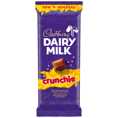 Cadbury Dairy Milk Crunchie Chocolate Bar Sponge Toffee Pieces 90 g