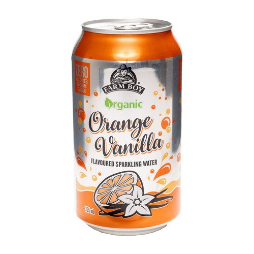 Farm Boy Organic Sparkling Water Orange Vanilla 12 x 355 ml (cans)