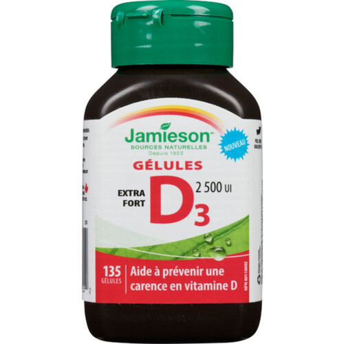 Jamieson Vitamin D3 2500 IU Softgels Extra Strength 135 Count 