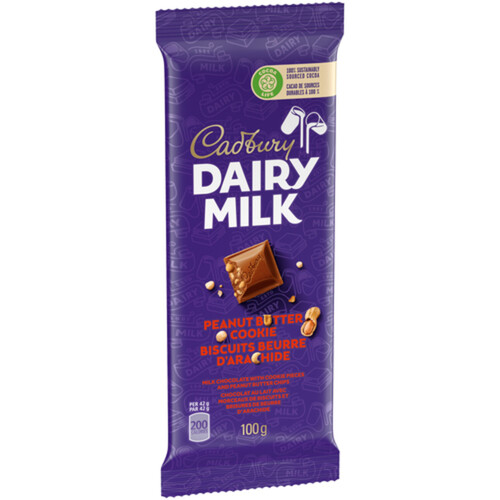 Cadbury Dairy Milk Chocolate Bar Peanut Butter & Cookies 100 g
