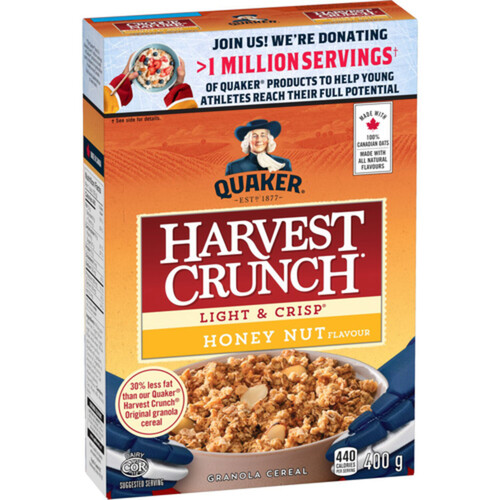 Quaker Harvest Crunch Granola Cereal Honey Nut 400 g